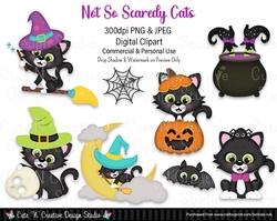 Not So Scaredy Cats Digital Clip Art Set