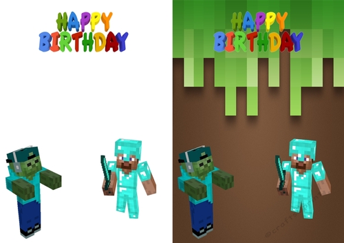 Minecraft Birthday Card