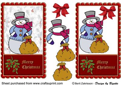 Snowman Christmas Frame, Red