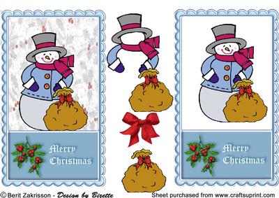 Snowman Christmas Frame Blue