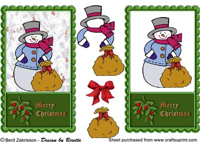Snowman Christmas Frame Green