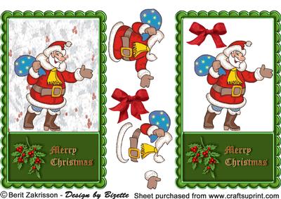 Santa with His Sack Green