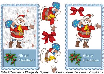 Santa with His Sack Blue