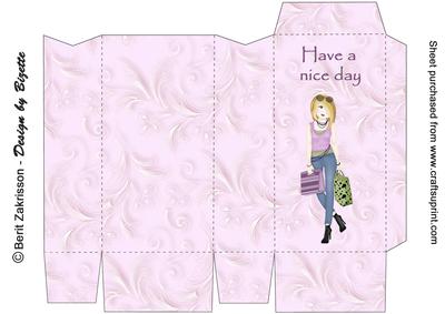 Lilac Floral Pinch Bag, Have a Nice Day
