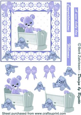 Blue Plushie in a Cradle