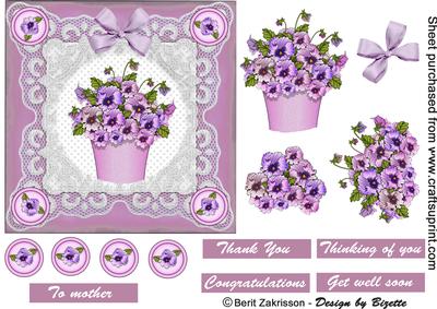 Blue and Plum Pansies