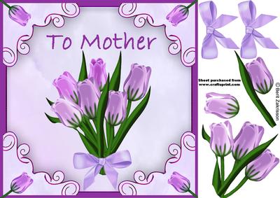 Lilac Tulips in a Frame