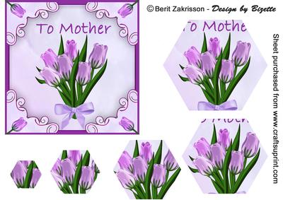 Lilac Tulips in a Frame, Pyramid Card