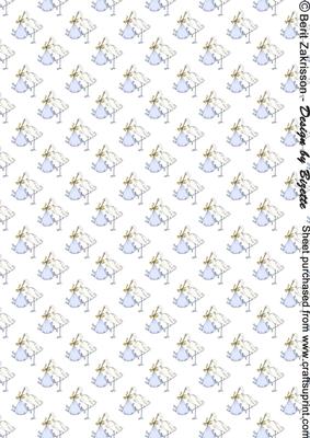 Stork with Baby Boy Background Paper