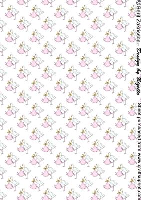 Stork with Baby Girl Background Paper
