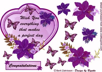 Purple Plaque with Flowers