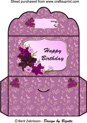 Burgundy Flowers Moneywallet