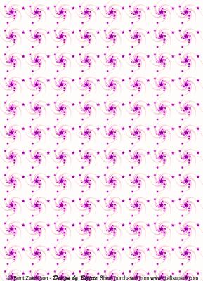 Swirls and Stars White-purple Background Paper