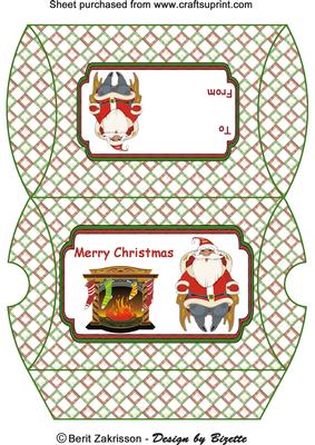 Santa by the Fireplace Pillowbox