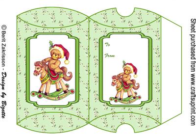 Bear on Rocking Horse Pillowbox