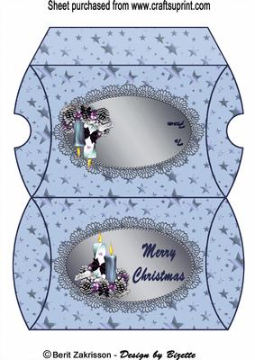 Christmas Candles Blue Pillowbox