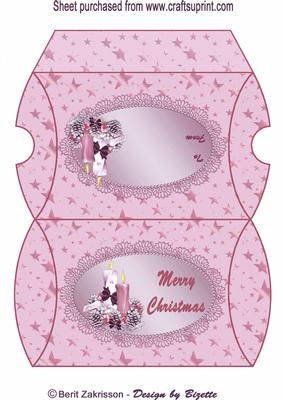 Christmas Candles Pink Pillowbox
