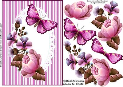 Pink Passion, Card with Decoupage