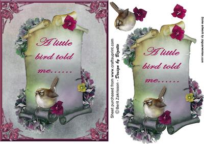 Bird on Scroll, a Little Bird Told Me - 