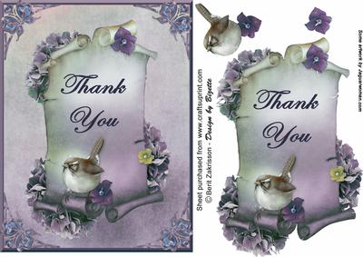 Bird on Scroll, Thank You