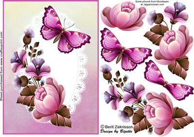 Pink Passion 2 Card with Decoupage