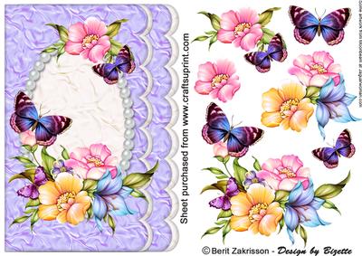 Flowers on a Pearlframe, Blue