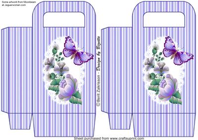 Flowers and Butterflies, Medium Gift Bag Blue