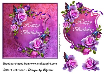 Rose Romantica, Card with Decoupage