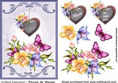 Flowers and Heart on Lace