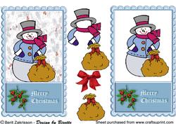 Snowman Christmas Frame Blue