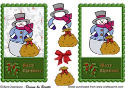 Snowman Christmas Frame Green