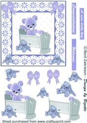 Blue Plushie in a Cradle