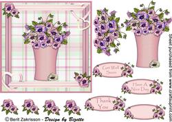 Pansies in a Vase Pink