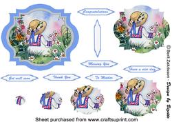 Girl Picking Flowers, Pyramid Card