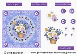 Springflowers in a Pot, Blue