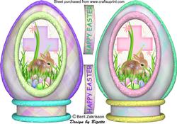 Cross and Bunnie, Easter Egg Toppers