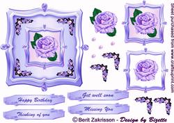 Roses in Double Frames, Blue-lilac