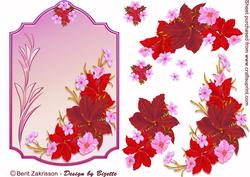 Panel with Flowers Red