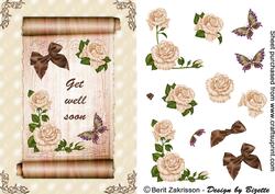 Brown Scroll with Roses