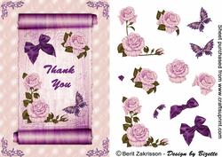 Purple Scroll with Roses