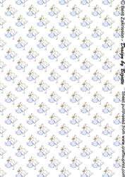 Stork with Baby Boy Background Paper