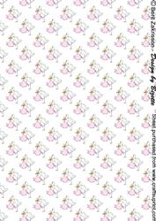 Stork with Baby Girl Background Paper