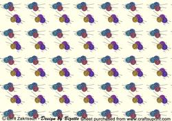 Yarn and Knitting Needles Background Paper
