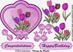 Pink Panel with Tulips