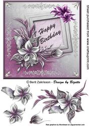 Flowers on a Plum Background