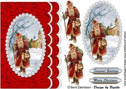 Old Santa in Pearl Frame