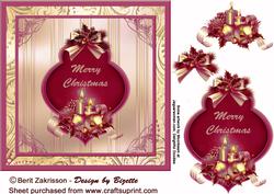 Christmas Decorations in Doubble Frames, Pink