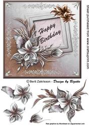 Flowers on a Frame Brown