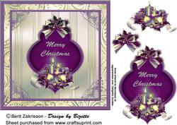 Christmas Decorations in Doubble Frames, Purple