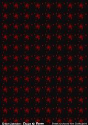 Stars and Swirls Black-red Background Paper